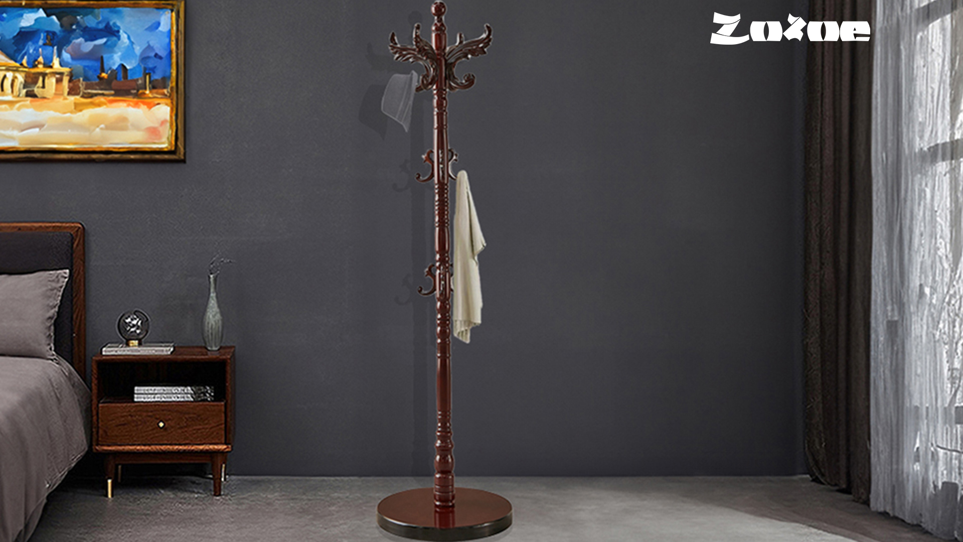 Amazon.com: ZOZOE Wooden Classic Coat Rack Stand, Solid Wood Coat